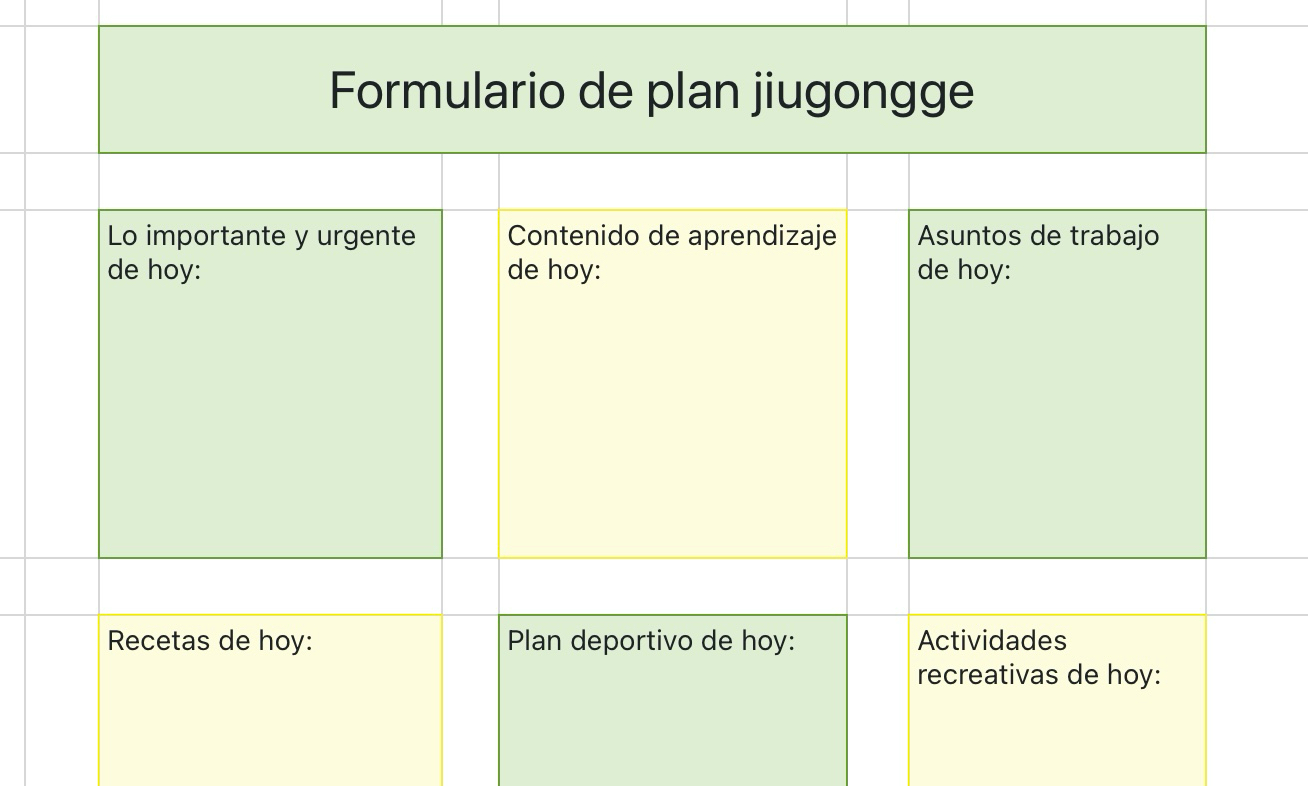 Formulario de plan jiugongge